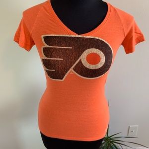 EUC Philadelphia Distressed Flyers V-Neck Tee